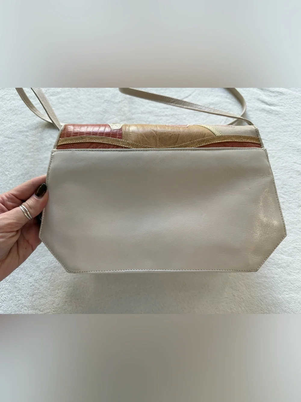 Sharif Multicolor Leather Patchwork Crossbody Vintage